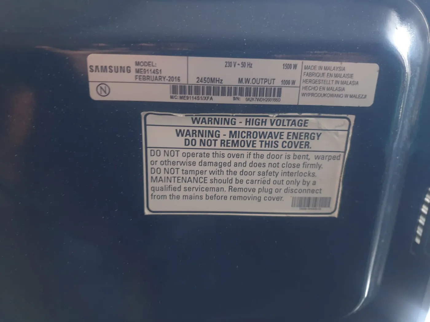Microwave Repair completed by an appliance repair technician in Hillcrest